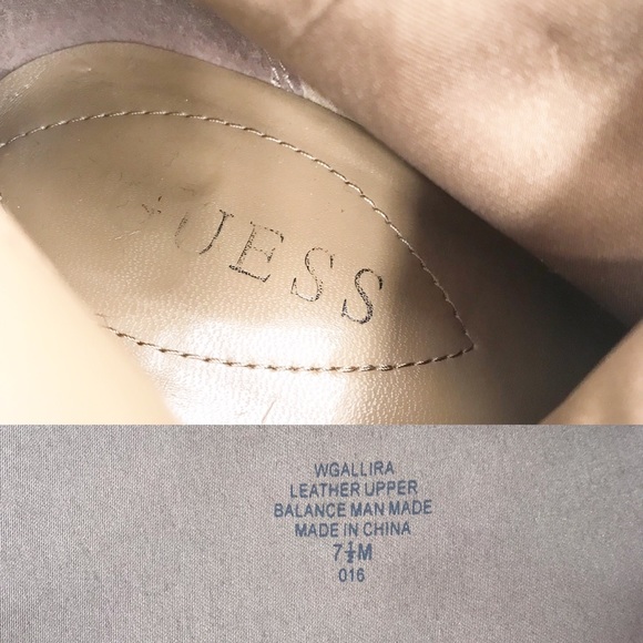 Guess Gallira Women's Knee High Slouch Biker Boots Taupe/Beige Leather Heels 7.5 - Picture 12 of 12